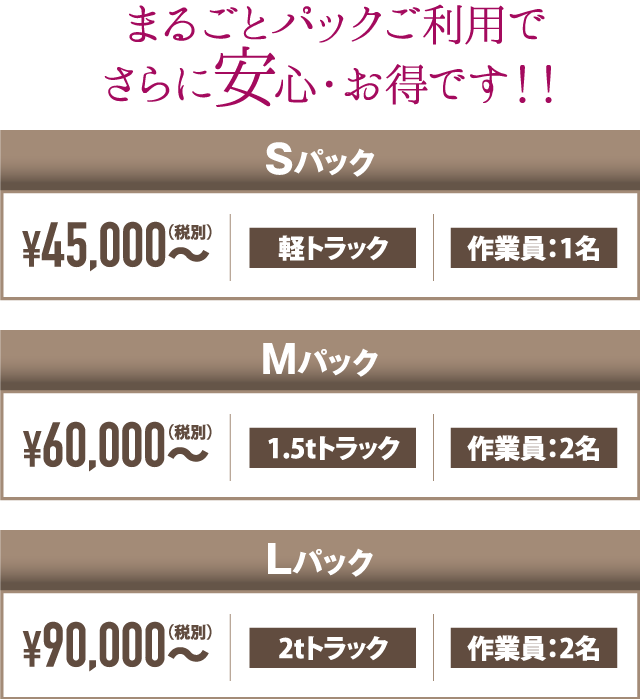 まるごとパックご利用でさらに安心・お得です!!